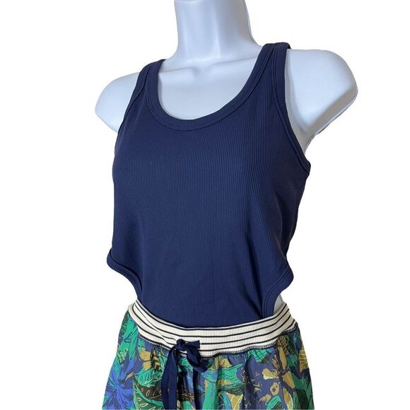 OFFLINE by Aerie Ribbed Cut Out Romper Dress Athletic Blue Womens Size Large NWT - Picture 2 of 13